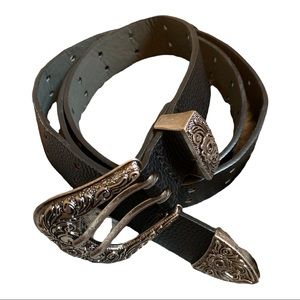 Western Style, Black & Siver Belt; Size OS